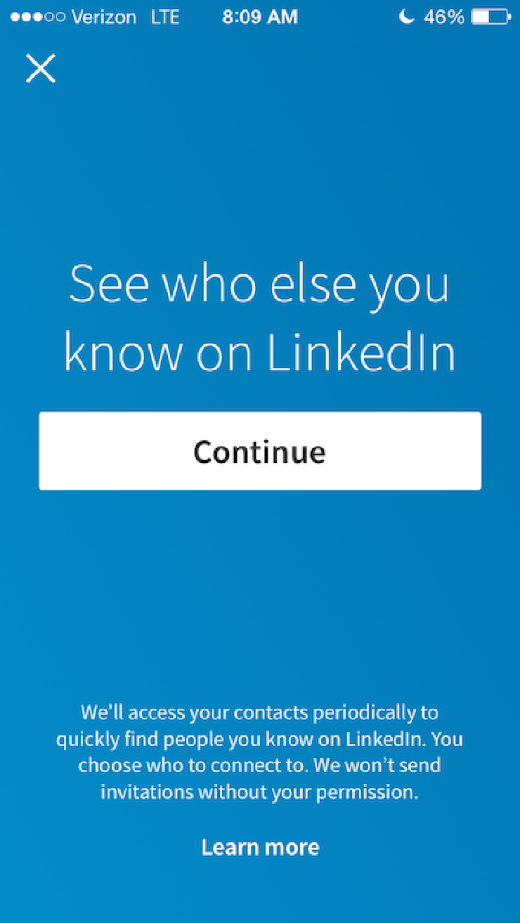 LinkedIn iPhone app screenshot