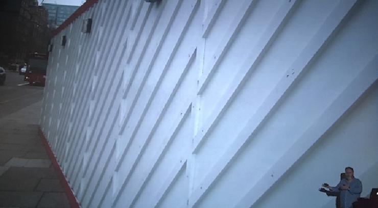 Diagonal bracing made it more difficult for promoters to attach posters to the wall wall (from Stevyn Colgan&rsquo;s Hybrid Conf talk)