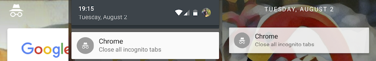 Images depicting the Chrome notification.