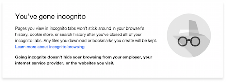 Incognito mode empty state, Chrome version 47.0.2526.80