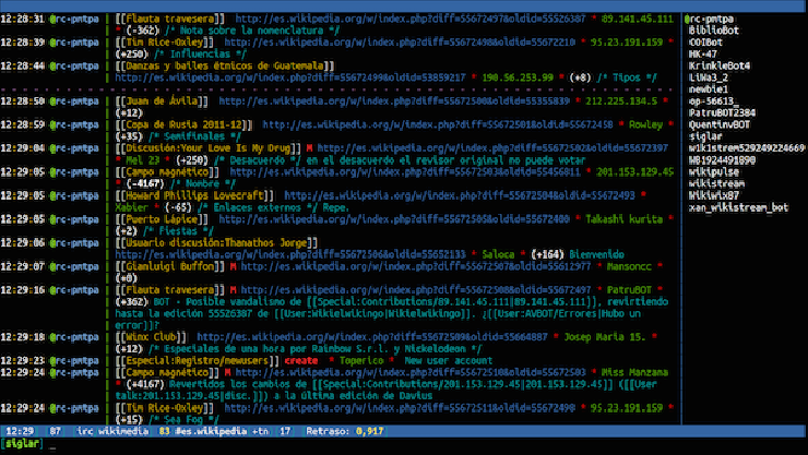 Image: Screenshot of an IRC client.