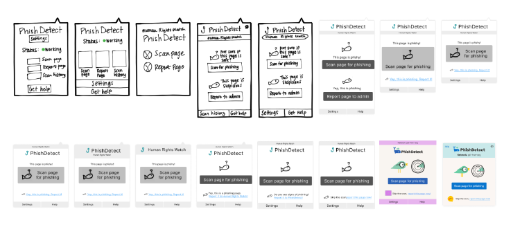 Sketches of pop up iterations